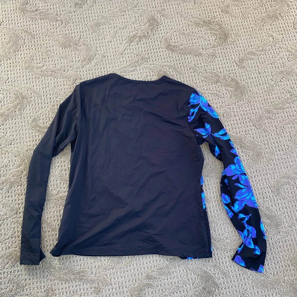 Land’s End Floral Long Sleeve Swim Top - Picture 3 of 3